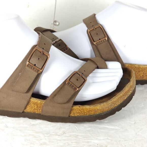 Birkenstock Women's Mayari US5 EU36 Birkibuc Mocha Brown Strappy Slide sandals - Picture 13 of 16